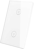 WiFi Smart Wall Touch Light Switch Glass Panel Wireless Remote Control by Mobile APP Anywhere Compatible with Alexa,Timing Function No Hub Required (Wall Switch 2 Gang)