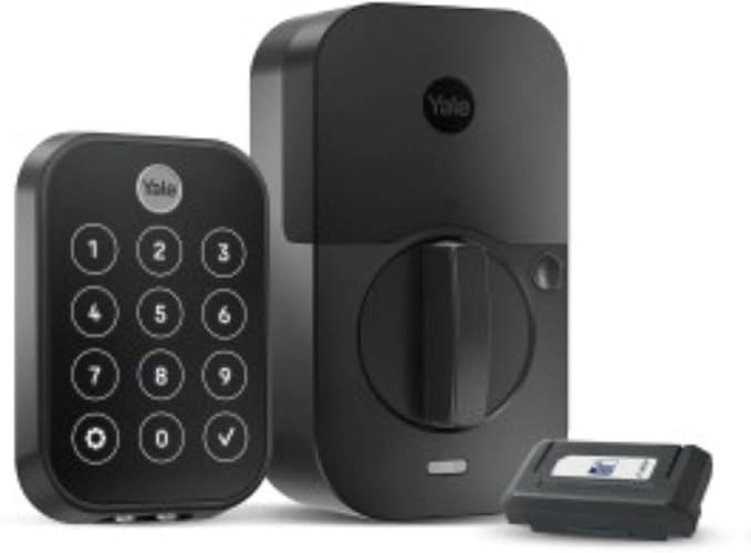 Yale Assure Lock 2 Touch Deadbolt, Black Suede Smart Keyless Entry Door Lock with Z-Wave (ZW3) Connected Touch Keypad and Fingerprint Scanner, YRD450-F-ZW3-BSP