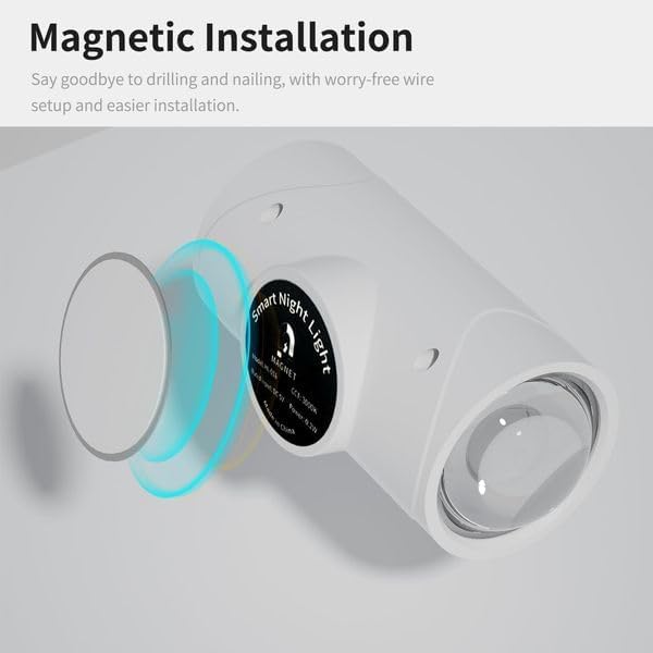 Rechargeable LED Wall Lamp Magnetic Motion Sensor Dimmable Stick on Night Light for Bedroom Closet Under Cabinet Lighting (4, Black)