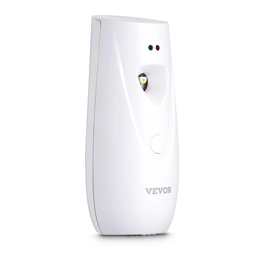 VEVOR Automatic Air Freshener Spray Dispenser, 2-Pack, Wall Mounted or Free Standing, Battery Operated, Multiple Time Settings for Home, Indoor, Bathrooms, Offices, Hotels, Commercial Places, White