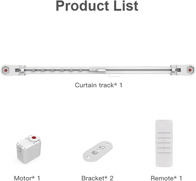 Hidden WiFi Smart Curtain Track System, 2.0N.m Quiet Brushless Motor, Automatic Curtain Opener Compatible with Amazon Alexa & Google Home, 132lb Heavy Duty (5 meters (196.8 inches))