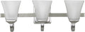 Design House 514760 Torino Traditional 3-Light Indoor Bathroom Vanity Light Dimmable Snow Glass for Over the Mirror, Satin Nickel
