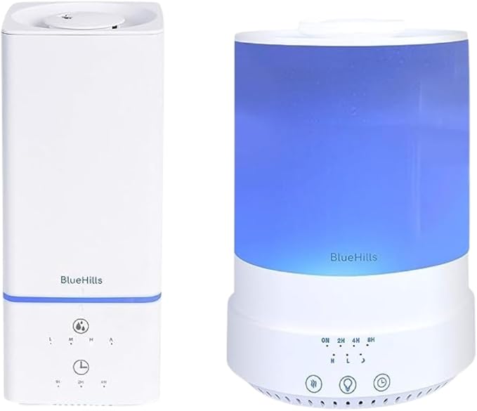 BlueHills Premium Set of Two Large 2000 ML and 2500 ML XL Essential Oil Diffusers Humidifier Combo for Large Room Home with Décor LED Lights Great Gift – Value Pack of White