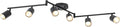 BoostArea LED 6 Light Track Lighting Kit, Black 6 Way Ceiling Spot Lighting, Flexibly Rotatable Light Head for Kitchen, Living Room, Bedroom, GU10 Bulb Not Included