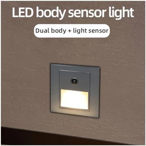 5Pcs 3W Warm White LED Stair Lights with Motion Sensor, Wall-Mounted Indoor Step Lamps - Silver Finish