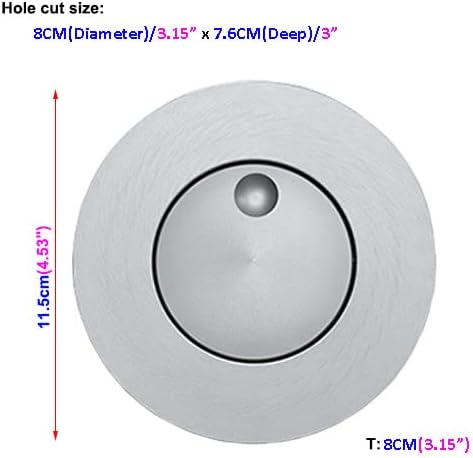 3W LED Wall Recessed Step Stair Lighting Bedside Reading Light Fixture Hidden On/Off Switch Adjustable Warm White Silver Circle