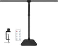 LED Desk Lamp for Office Dorm Home - Eye Caring Desk Light with Timer, Remote Control 24W Brightest Dual Screen Computer Monitor Gooseneck Dimmable Table lamp with Anti-Glare Cover Clamp & Base