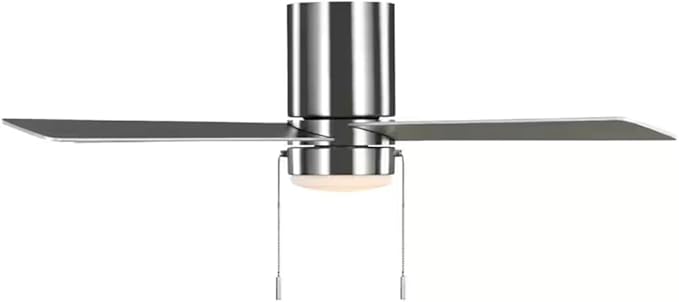 LYTIO Scenic 52 in. Integrated LED Indoor Brushed Nickel Hugger Ceiling Fan with Reversible Motor & Reversible Blades Included