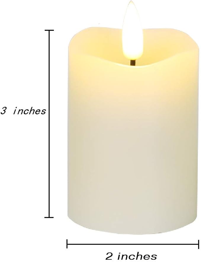Eywamage Ivory Flameless Votive Candles with Timer Batteries, 2x3 inch Small LED Pillar Candles Flickering Set of 6