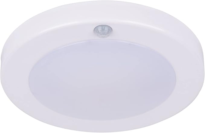 LIT-PaTH LED Flush Mount Ceiling Light, Closet Lighting Fixture with Motion Sensor, 10.5W, 700 Lumen, 6.2 Inch, Anti-Rust Galvanized Housing, White Finish 3000K 1-Pack