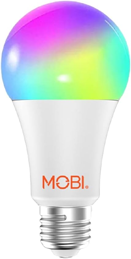 MOBI Smart WiFi LED Bulb Multi-Color Changing LED Light Bulb for Home; Bedroom, Dimmable & Voice Command, Energy Efficient LED Bulbs, No Hub Required, Compatible with Alexa and Google
