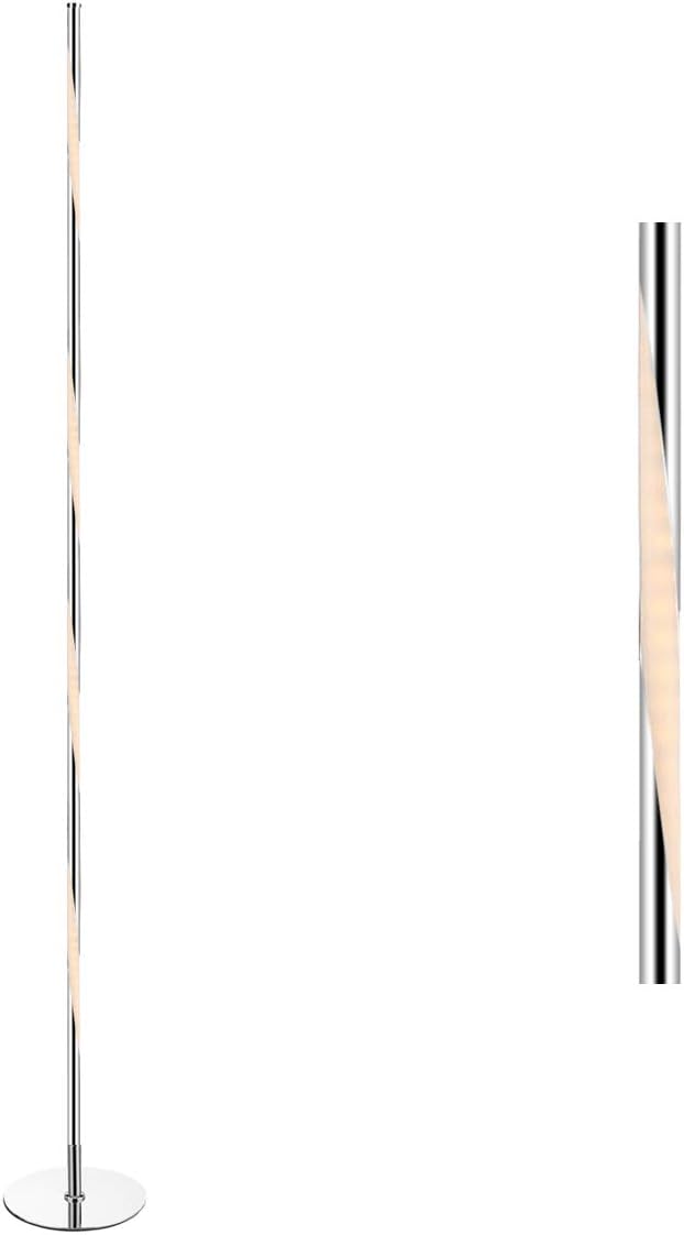 Eyely EYL7006A Sabrina 63.75" LED Integrated Floor Lamp for Reading Room, Living Room, Office, Bedroom, Modern, Contemporary, Chrome