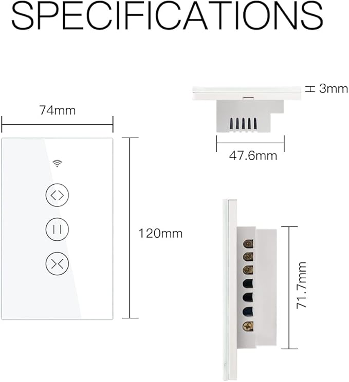 MOES WiFi Smart Curtain Switch Motorized Roller Blinds Shutter Switch,Smart Life/Tuya APP Remote Control,Compatible with Alexa Echo and Google Home
