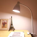 GlowVibe Desk Lamp Eye-Caring 360° Flexible Gooseneck 3 Color Modes 10 Brightness Dimmable 10W 40 LED, Portable Reading Book Light Clamp Study Desk Lamps for Bedroom and Office Home Lighting (White)