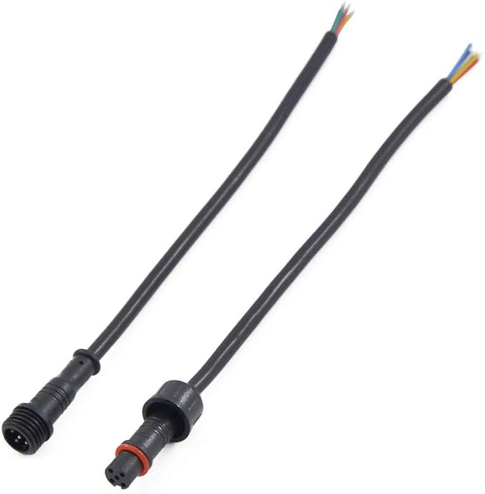 5Pairs 5pin Black Electrical Connector LED Connector for LED Lights 20cm Extension Cable 40cm/Pair 0.2mm² 15mm Nut