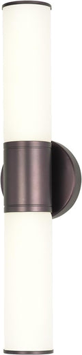 2-Light Bathroom Vanity Lighting Fixture, Oil Rubbed Bronze Wall Sconce with Opal White Glass, E26 Stocket Indoor Wall Lamp, Modern Mirror Light