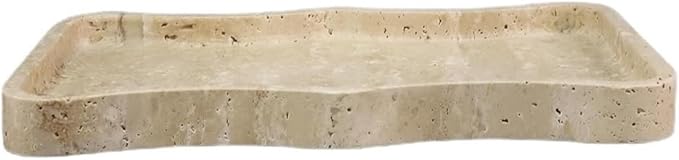Modern Style Marble Tray Organizer - Modern Stone Decoration for Living Room, Dining Table, Office - Stylish Key and Jewelry Holder(Beige11)