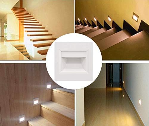 3W LED COB Wall Light Modern LED Footlight Stair Lights Led Step Light Night Lamp Recessed with 86 Box Silver White Gold (Warm White+Box)
