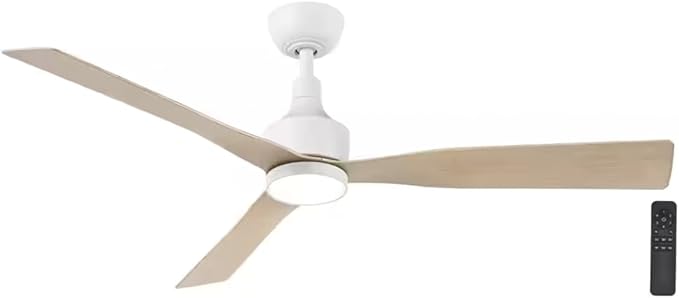 LYTIO Ryland 52 in. Smart Indoor/Outdoor Matte White Ceiling Fan with Adjustable White LED with Remote Powered by Hubspace