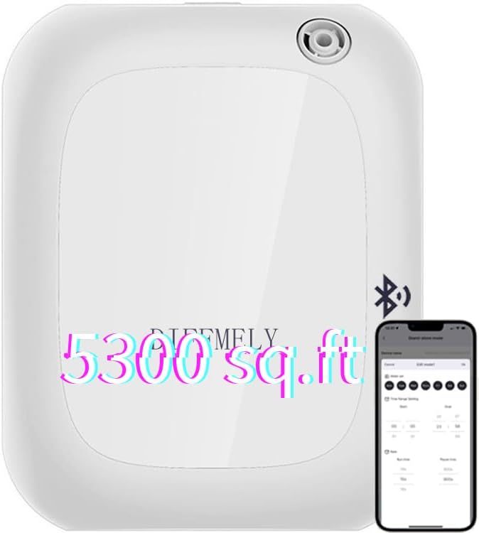 Fragrance Aroma Scent Collection Diffuser - Area 5300 sq ft, Business, Home, Bluetooth Control, Large Bottle, X200 White, DIFFMELY