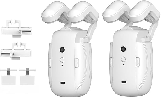 AutoDraw Pro Smart Curtain Opener (2 Pack): 45dB Ultra Quiet, 4000mAh(6 Months), Works with U/L Tracks+Roman Shades, Alexa/Google Home Compatible