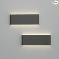 Ralbay 15.7in LED Modern Matte Black Wall Sconce 2-Pack Aluminum Indoor LED Up and Down Modern Bathroom Wall Lighting Fixtures 14W Warm White Light 3000K