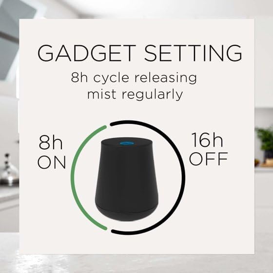 A'ir Essential Mist Diffuser with Natural Essential Oils A'ir Freshener, Cordless, Portable, Automatic 8-Hour Cycle, Lavender, Almond Blossom, 45-Day Refill