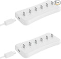 Usb Under Cabinet Lighting charging station with 6 Type-c Charging Ports, 2-Pack, Portable Motion Sensor Light Indoor Multi-Light Storage&Charging Base Save Charging Time Design for Closet Light