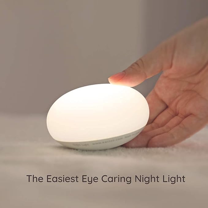 Baby Night Light, Nursery Night Lamp for Breastfeeding, Soft BPA Free Silicone Touch Night Lamp, Eye Caring, Easy Flip Design, Stepless Dimming, 1-Pack