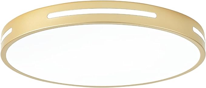 Gold Ceiling Light Flush Mount LED, 36W 15 inch Kitchen Light Fixture Ceiling Mount Dimmable,Modern Close to Ceiling Light Fixture 5CCT for Bedroom, Bathroom,Living Room
