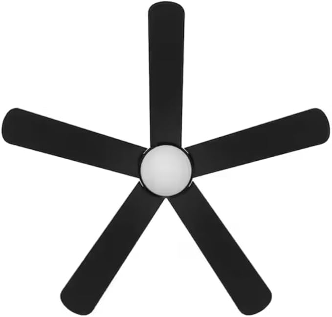 LYTIO 52 in. Smart Indoor/Covered Outdoor Matte Black Ceiling Fan with Remote and Integrated LED Powered by Hubspace