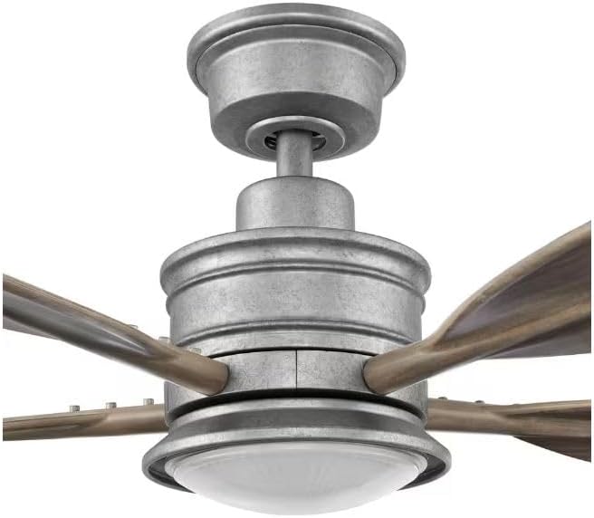 LYTIO Fallsburg 52 in. Integrated LED Indoor/Outdoor Galvanized Ceiling Fan with Light and Remote Control Included