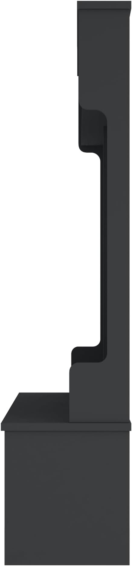 Modern Hall Tree with Metal Hooks and Storage Space, Wood Multi-Functional Entryway Coat Rack with Shoe Cubbies for Hallway Living Room Bedroom (Black/r11)
