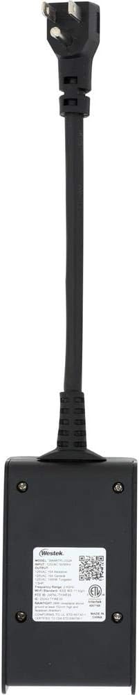 Westek SMARTPLUG2A WiFi Enabled 2-Outlet Outdoor Plug-in Timer, Black