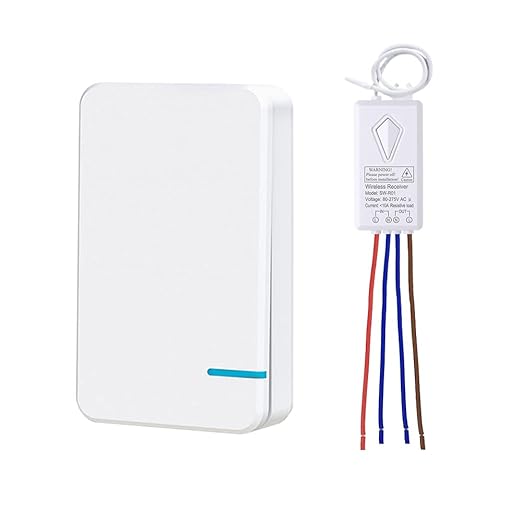 Thinkbee Wireless Light Switch Kit, No Wiring Mini Remote Switch, No WiFi Needed, Outdoor 1969ft Indoor 328ft Remote Control Lighting Fixture for Led Light, Ceiling Lights and Lamps, Waterproof