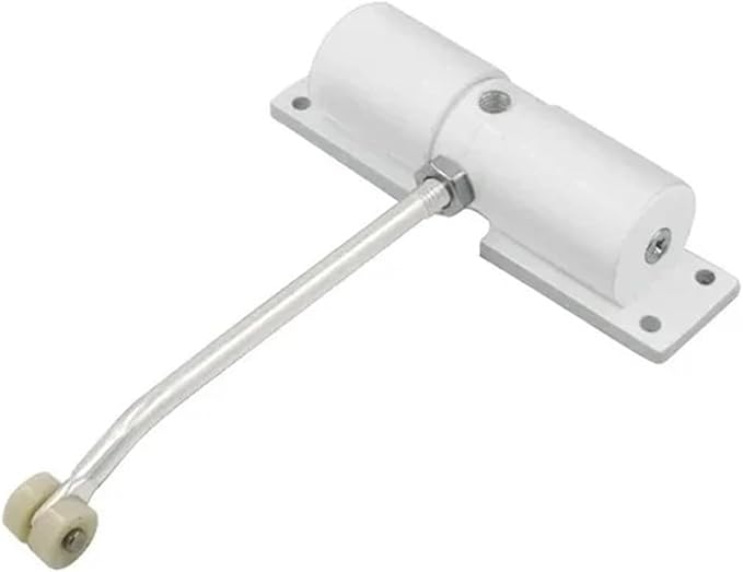 Automatic Adjustable Closer Surface Mounted Automatic Heavy Duty Safety Spring Closer for Interior Exterior Black Door Closer 1Pcs(White)