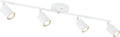 BoostArea LED 4 Light Track Lighting Kit, White 4 Way Ceiling Spot Lighting, Flexibly Rotatable Light Head for Kitchen, Living Room, Bedroom, Bulb Not Included