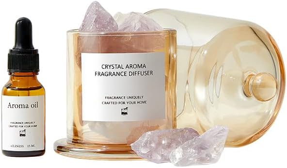 Crystal Aroma Fragrance Diffuser & Luxury Aromatherapy Candle Gift Set | Elegant Home Decor for Relaxation and Meditation