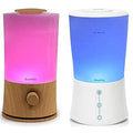 BlueHills Premium 2000 Ml Set of 2 Large Essential Oils Diffusers for Large Rooms Big Capacity Models Adjustable Cool Mist Great Gift – Value Pack of 2 Wood Grain and White