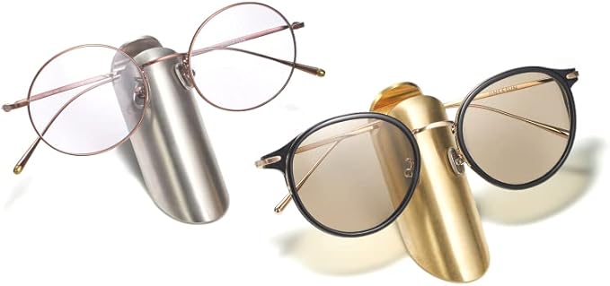 Craighill Eyewear Stand - Modern Glasses Holder for Nightstand & Desk, Minimalist Stand for Eyeglasses, Elegant & Practical, Solid Metal, 3” - Stainless Steel