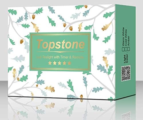 Topstone Flameless LED Candles with Remote Control - Warm White Flickering Battery Operated Candles, 400+ Hours Timer Function, 4H/6H/8H Auto-Off,Electronic Tea Lights for Home Decor, Wedding, Party