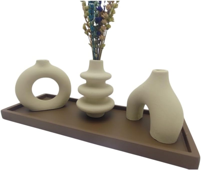 SODEF Concrete Scandinavian Decor Set Cream Black Geometric Design 4 Piece - Cream/Black, One Size