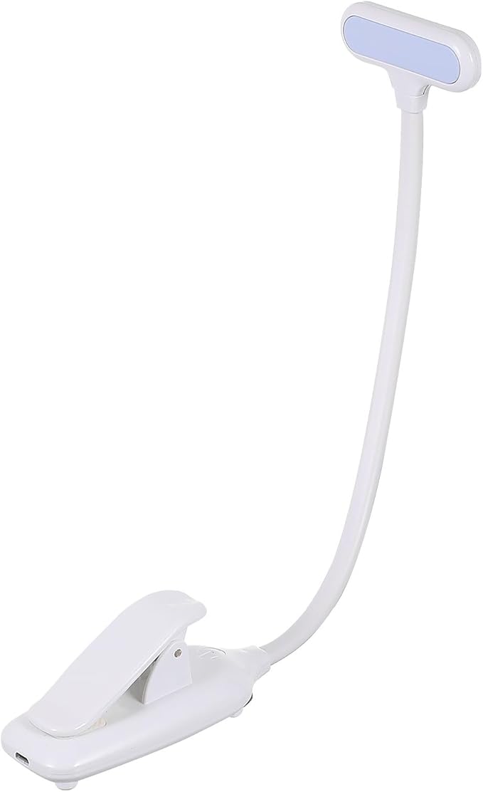 Adjustable LED Desk Lamp with Clamp Base Eye Protection Touch Control Light Three Brightness Levels for Reading Studying Bedside Use USB Rechargeable Night Light