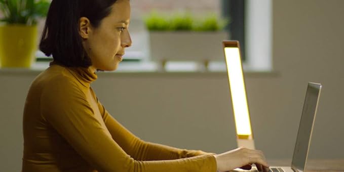 Ocushield Oculamp Eye Safe Anti Blue Light Desk Lamp, Portable with Touchpad, Dimmable with 3X Color Settings, USB Charging with 20 Hours of Light (Gold)