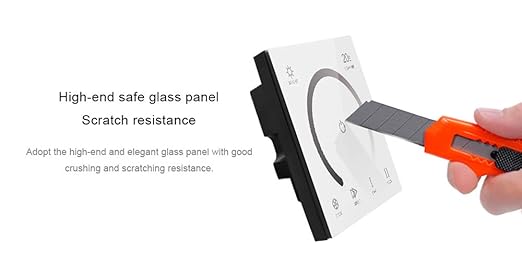 AMKI LED Wall Switch Dimmer,LED Controller,Wall- Mounted Plastic Cover Touch Panel Switch for DC12V-24V 3528 2835 5050 Single Color LED Strip Lighting(Single Color)