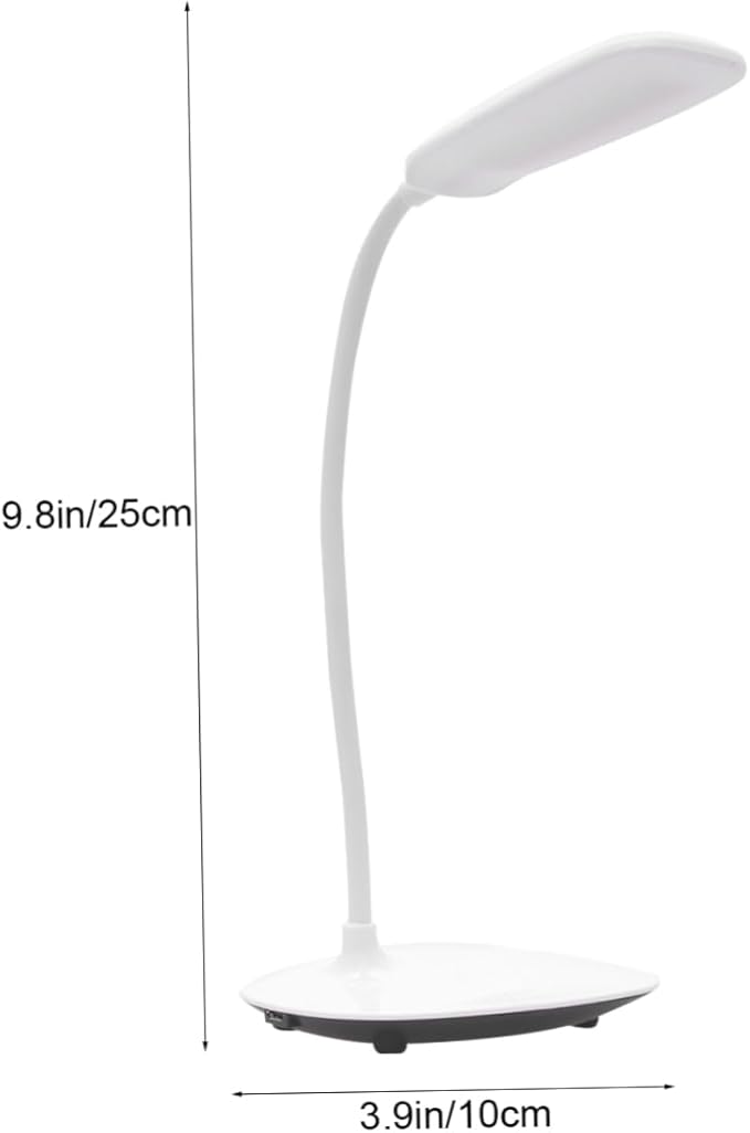 NUOBESTY Adjustable Led Desk Lamp with Touch Control Eye-Caring Folding Study Light for Reading and Working USB Rechargeable White Bedside Lamp with Flexible Neck