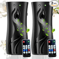 Automatic Air Freshener Spray Dispenser (2-pack), Wall Mounted or Freestanding Sprayer Holder, Multiple Time Settings, Commercial and Home Use in Bathrooms, Offices, Living Rooms, etc (Black, 1121)