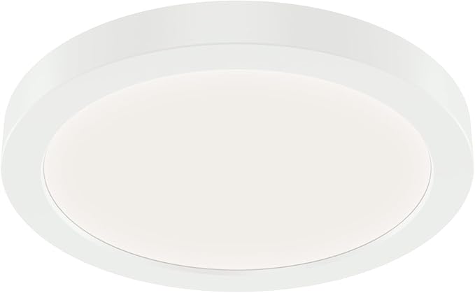 KICHLER Ara 7.01" Modern Minimal Round LED Downlight in White, for Wet Indoor Locations, Supplemental Lighting, Integrated LED, Edge-Lit Technology, 950 Lumens, Dimmable to 10%, 53007WH30