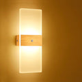 LED Motion Sensor Wall Lamp Security Light 12W SMD 2835 Acrylic Up/Down Wall Sconce Light Motion Activated Porch Lamp Fixture Modern Lighting for Stairway Patio Aisle Brushed Golden 3000K