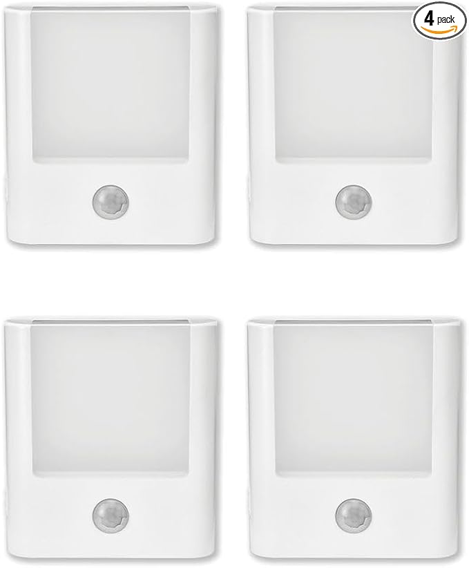 4-Pack 3-in-1 Emergency Night Light for Power Failure,plug into wall,LED with Motion Sensor,Auto-On During Outages,Survival kit,Hurricane preparedness,For Home, Hallways,Stairways,Bathrooms & Bedrooms